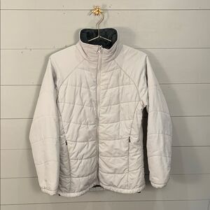 Columbia white puffer quilted zip up jacket Womans size medium